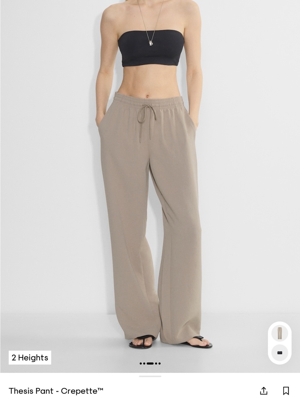 Aritzia Wide-Leg Drawstring Pants in Taupe